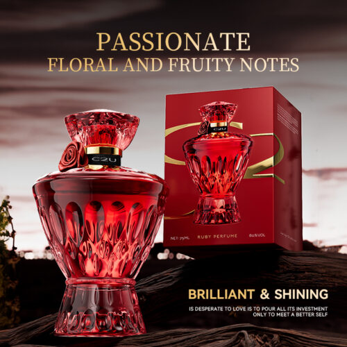 C2U Ruby Women Perfume 75ml Fruity Floral Fragrance Sweet Soft Long Lasting 24H Elegant Feminine Scent